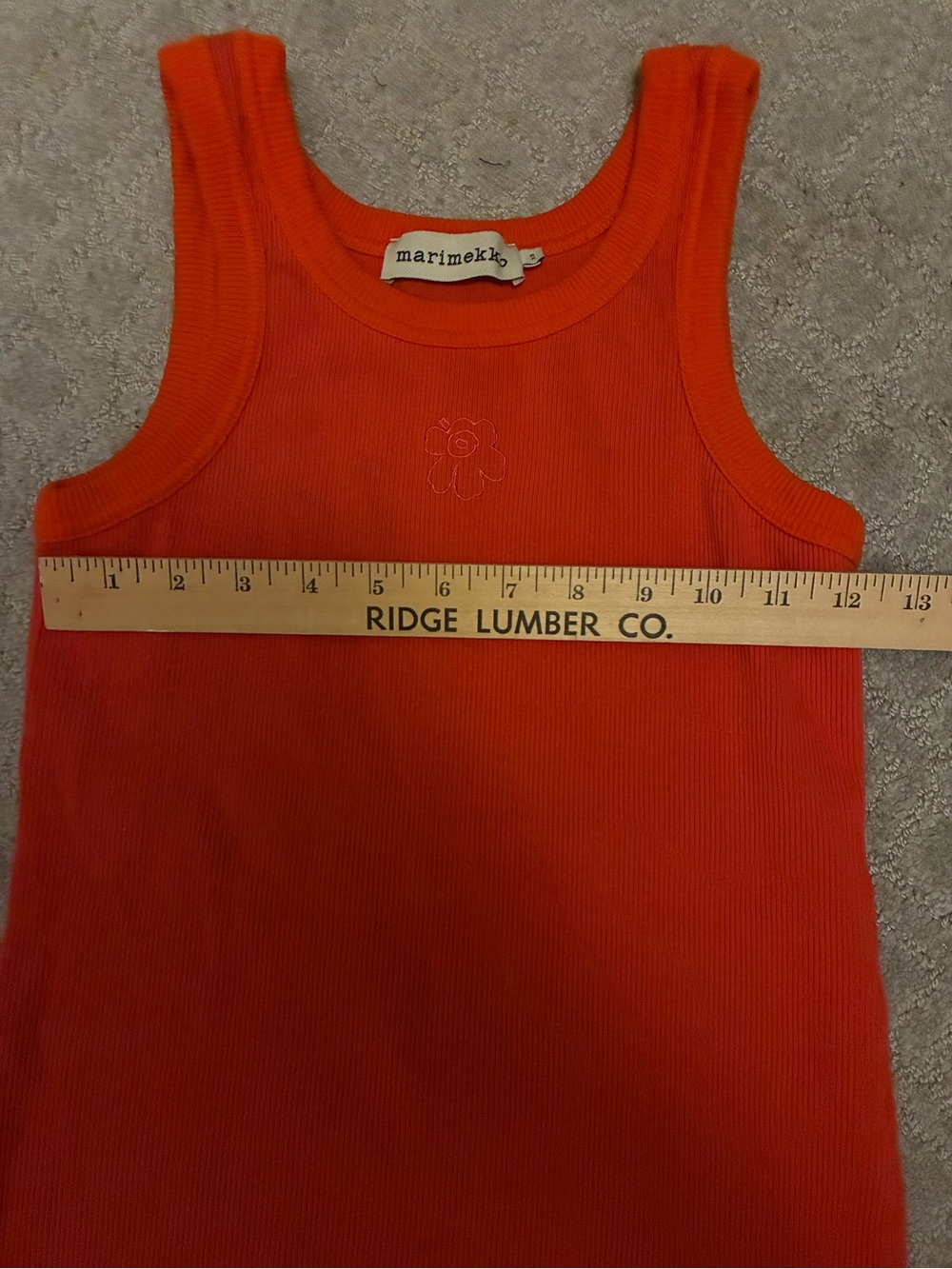 Marimekko Kupla Unikko Placement Kioski Ribbed Tank Top Orange - Picture 4 of 7